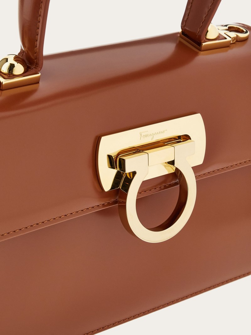 Ferragamo | Women's East-West Iconic Top Handle - Tan