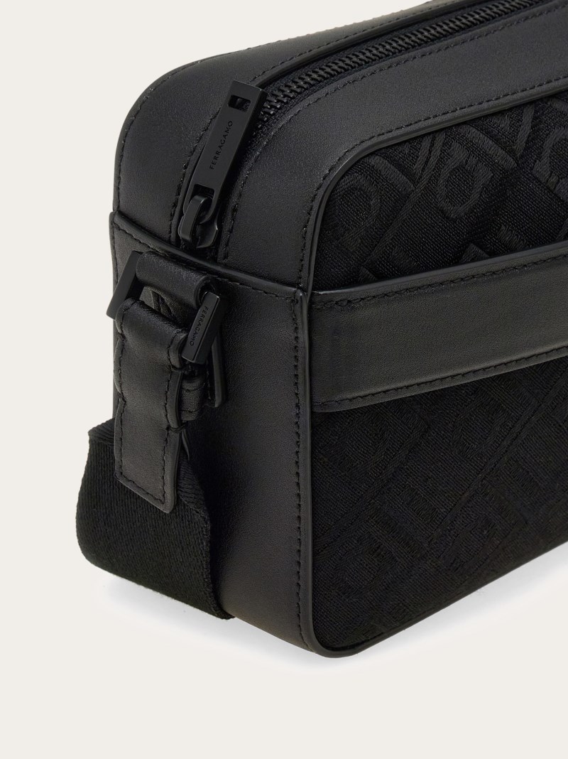 Ferragamo | Men's Monogram Crossbody Bag - Black