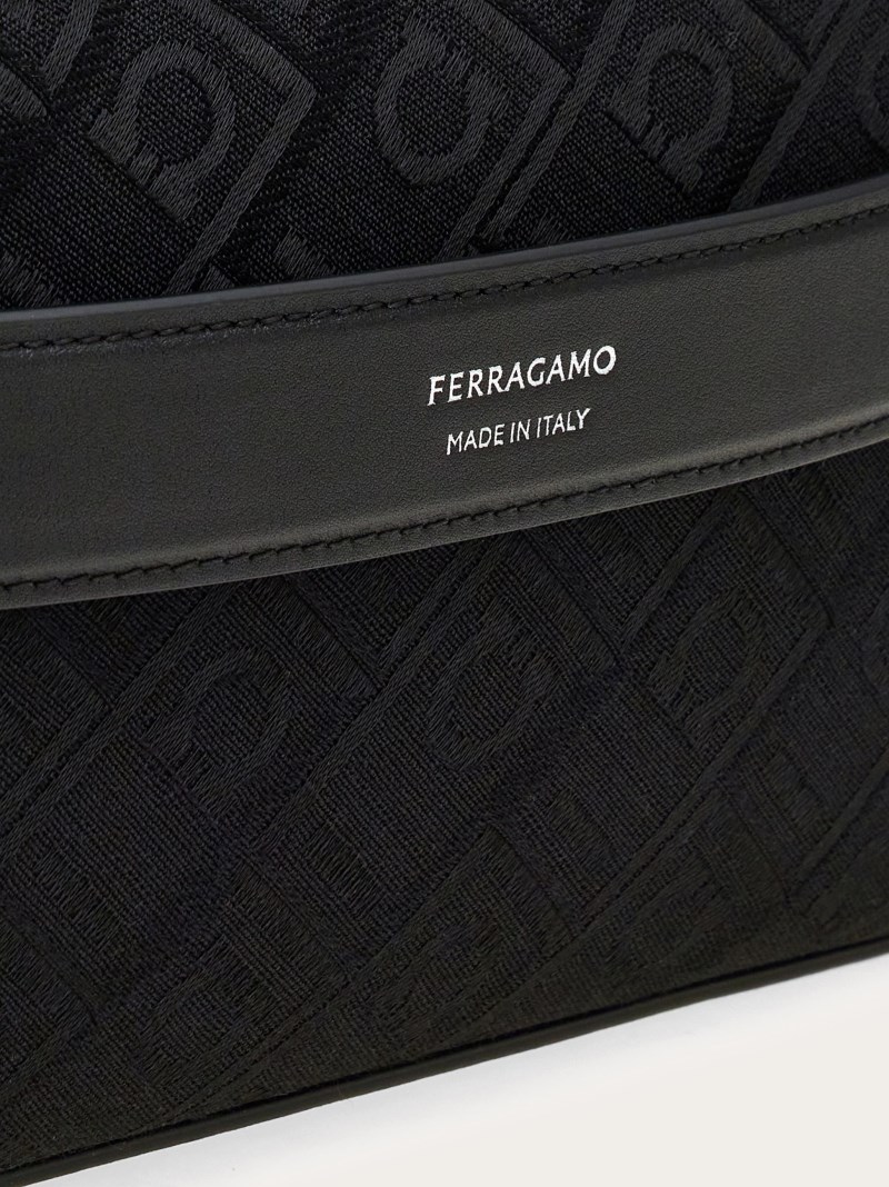 Ferragamo | Men's Monogram Crossbody Bag - Black