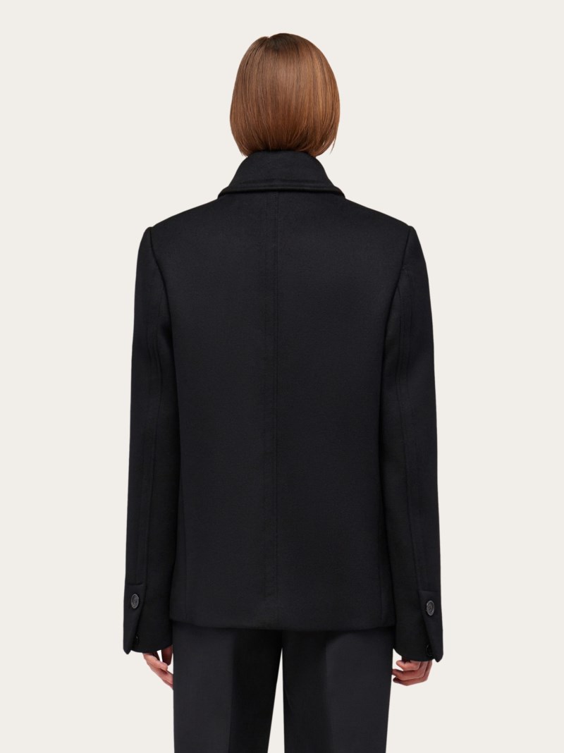 Ferragamo | Men's Wool And Cashmere Peacoat - Black