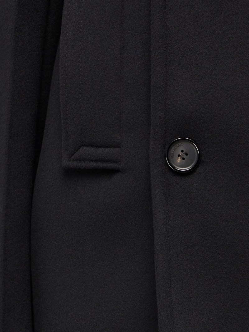 Ferragamo | Men's Wool And Cashmere Peacoat - Black