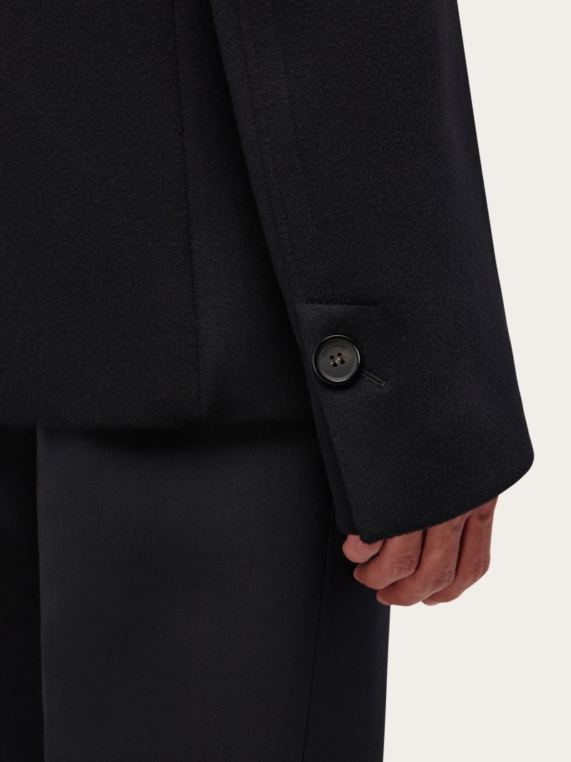 Ferragamo | Men's Wool And Cashmere Peacoat - Black