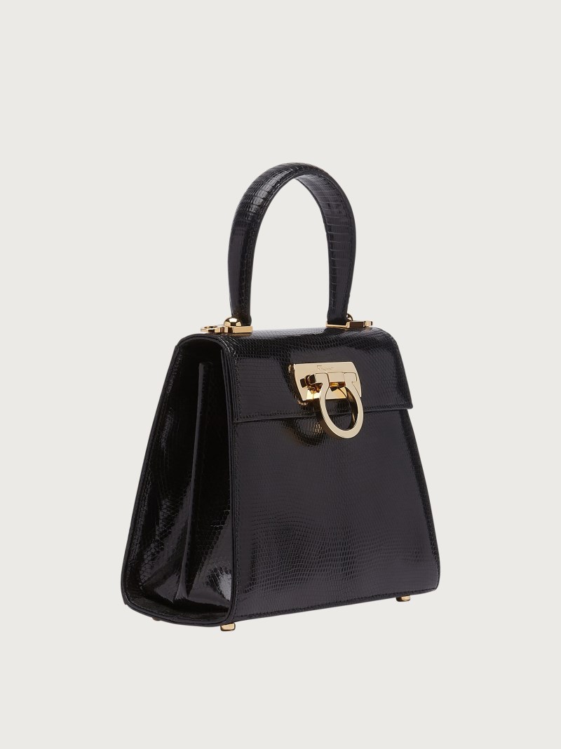 Ferragamo | Women's Iconic Top Handle - Shiny Black