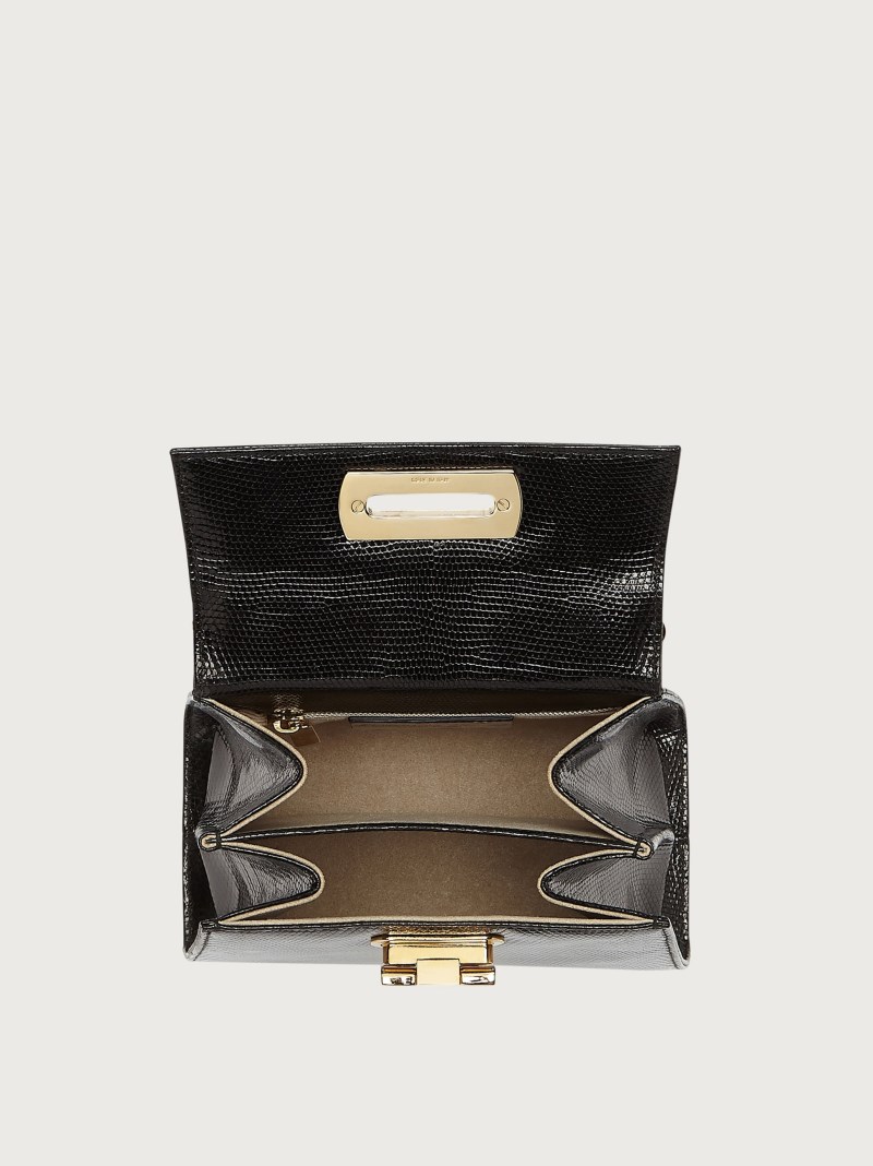 Ferragamo | Women's Iconic Top Handle - Shiny Black