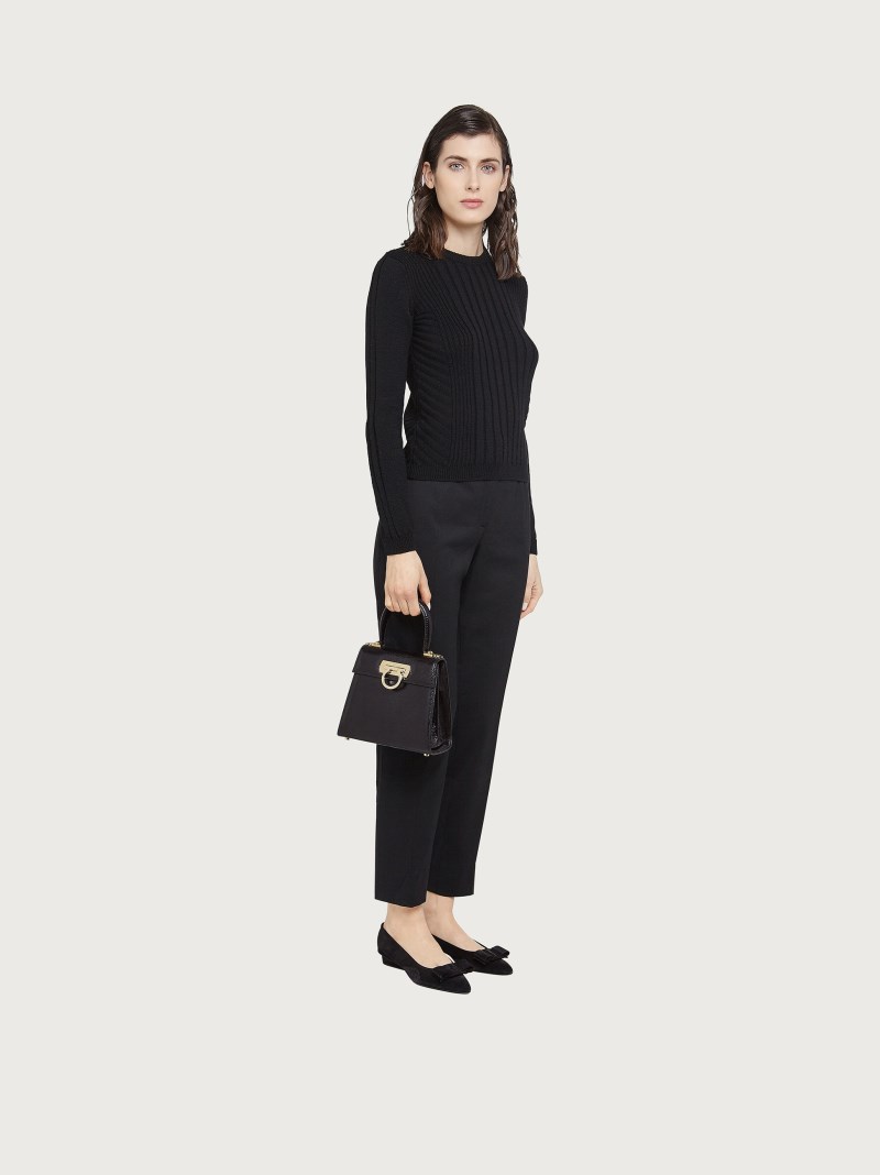 Ferragamo | Women's Iconic Top Handle - Shiny Black