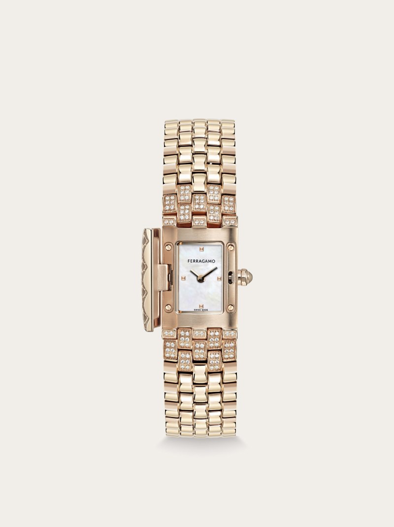 Ferragamo | Women's Secret Watch - Ip Rose Gold/White