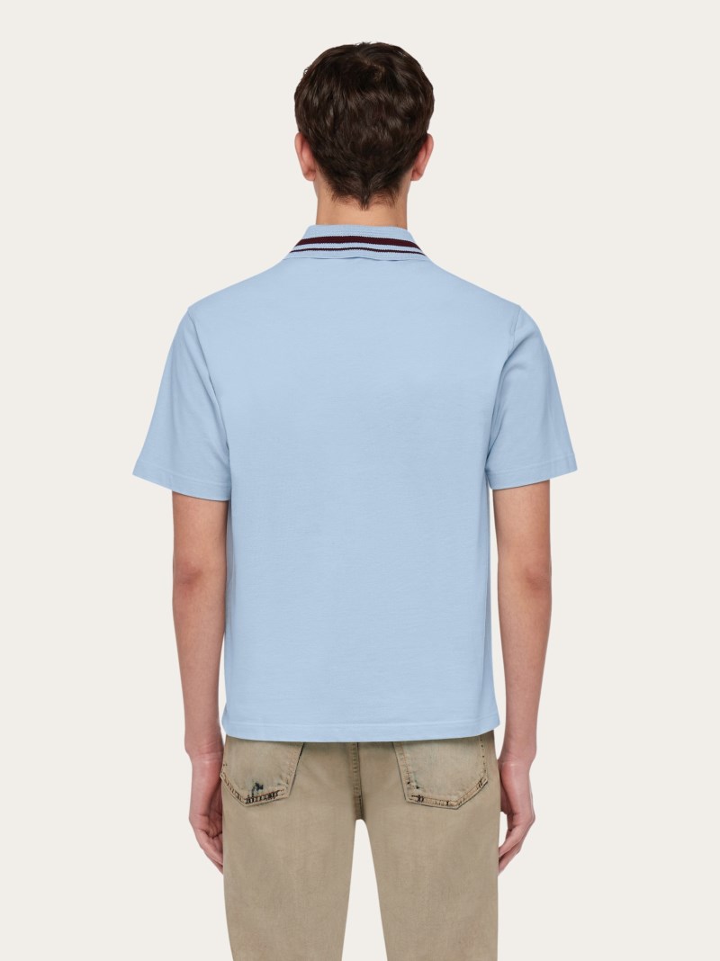 Ferragamo | Men's Organic Cotton Polo Shirt - Light Blue