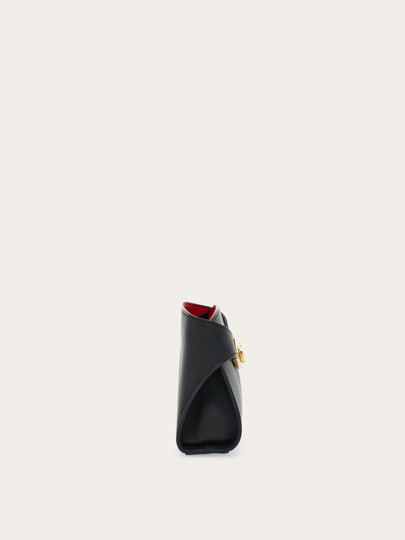 Ferragamo | Women's Hug Mini Bicolor Crossbody Bag - Black/Flame Red