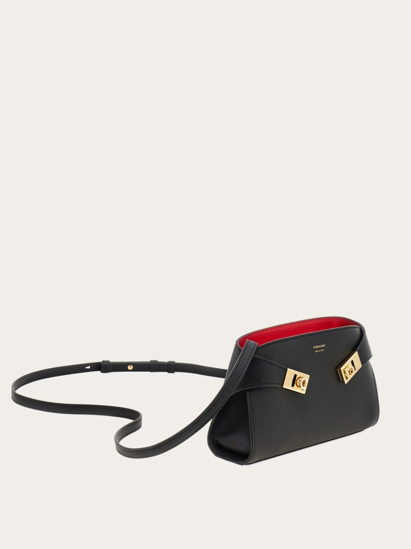 Ferragamo | Women's Hug Mini Bicolor Crossbody Bag - Black/Flame Red