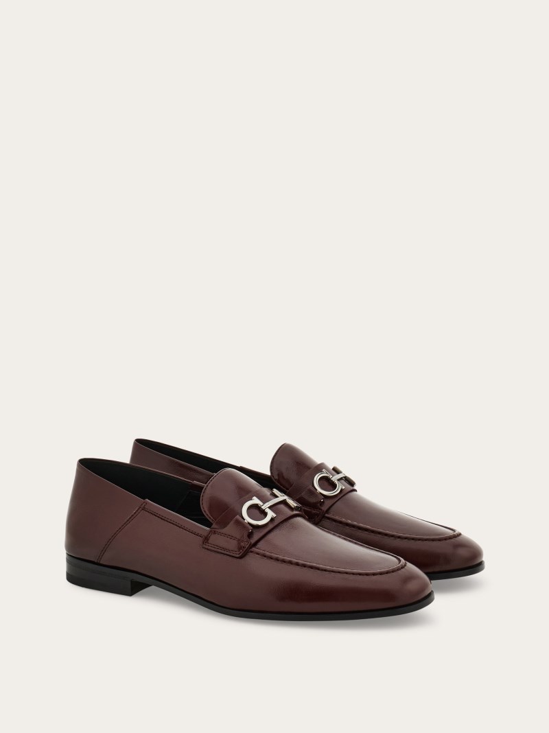 Ferragamo | Men's Hybrid Loafer With Gancini Ornament - Cordovan