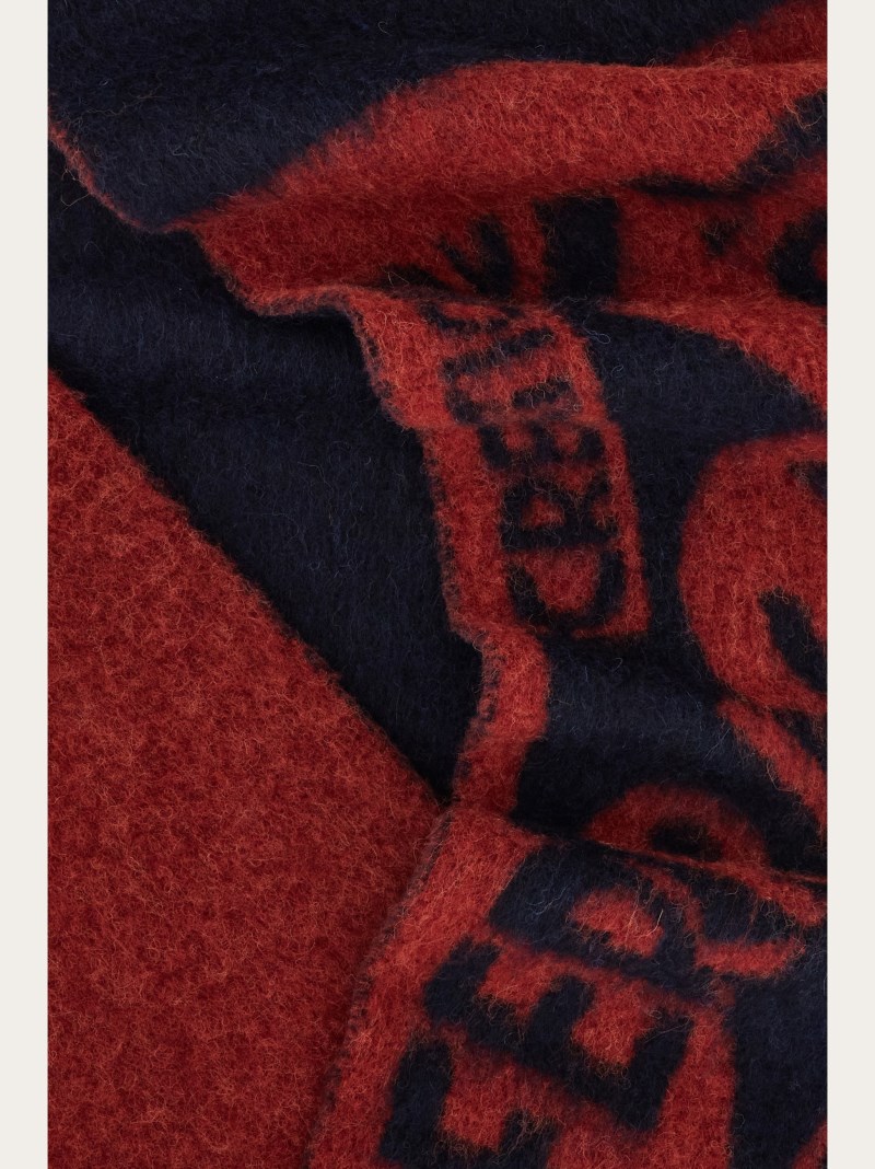 Ferragamo | Men's Venna Logo Scarf - Bordeaux/Grey
