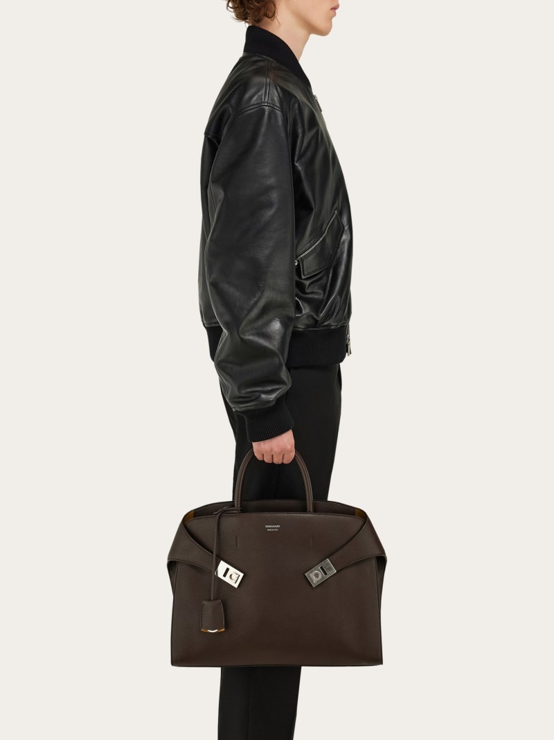 Ferragamo | Men's Hug Briefcase - Testa Di Moro