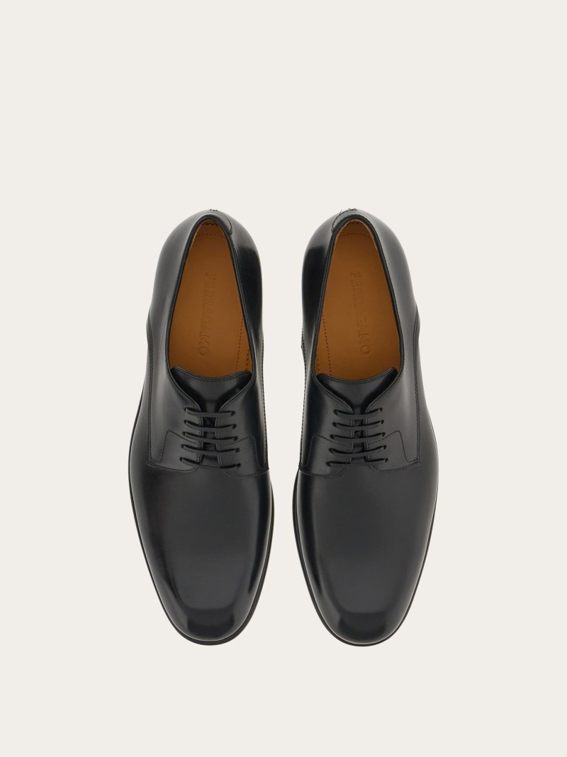 Ferragamo | Men's Two Tone Derby - Black/Cookie
