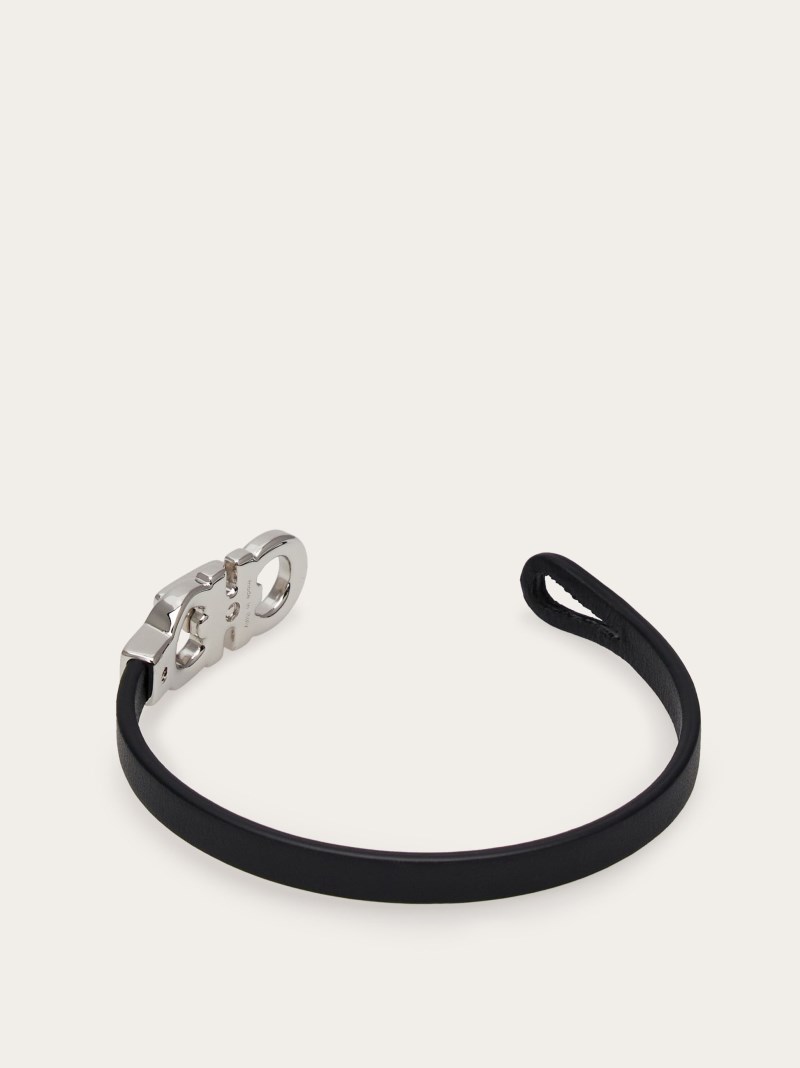 Ferragamo | Men's Gancini Bracelet - Black (Size 19)
