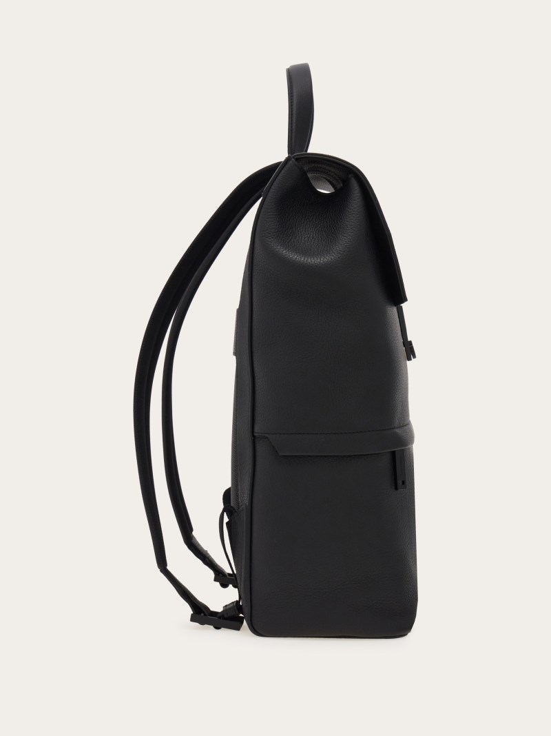 Ferragamo | Men's Backpack With Gancini Buckles - Black