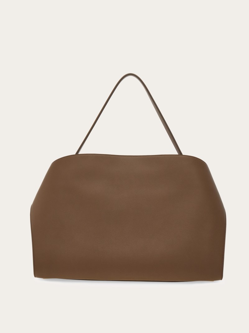 Ferragamo | Women's Hug Soft Bicolor Shoulder Bag - Clay
