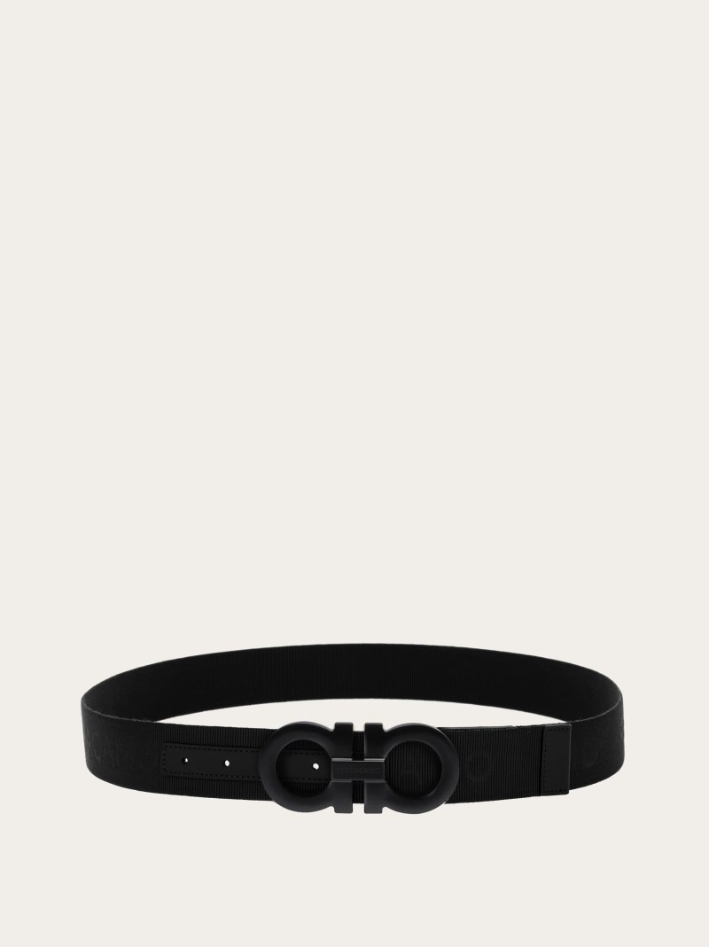 Ferragamo | Men's Fixed Jacquard Fabric Belt - Black
