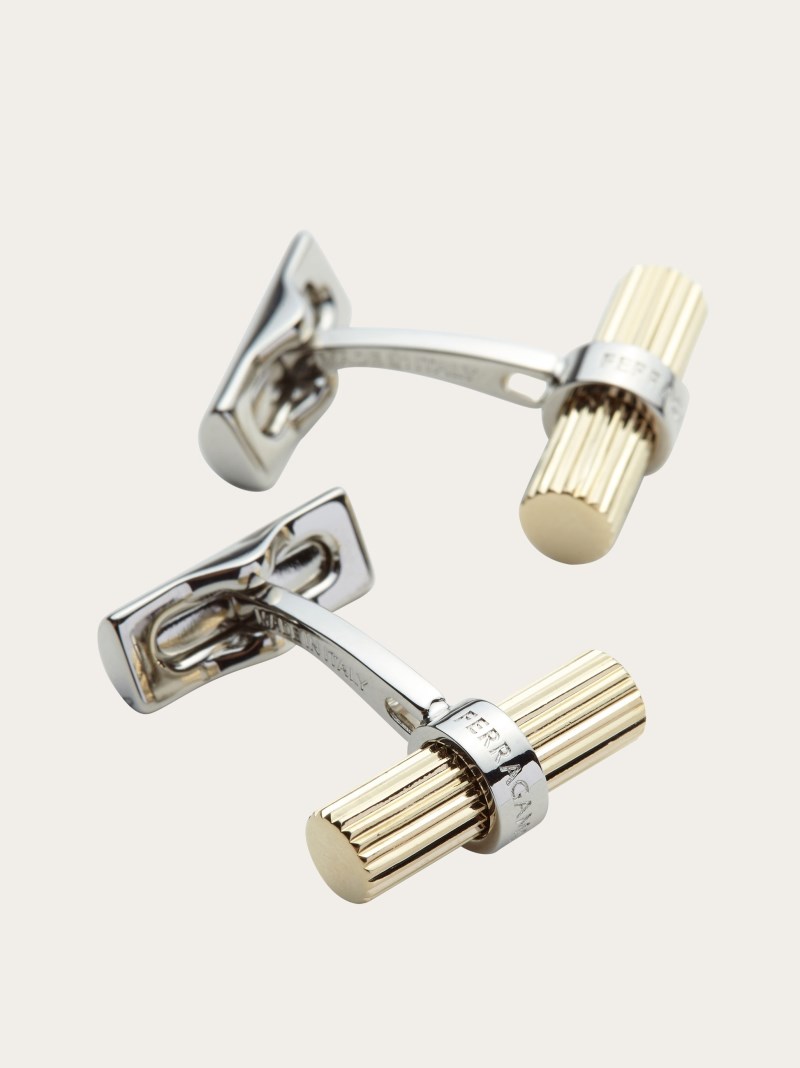 Ferragamo | Men's Branded Cufflinks - Gold