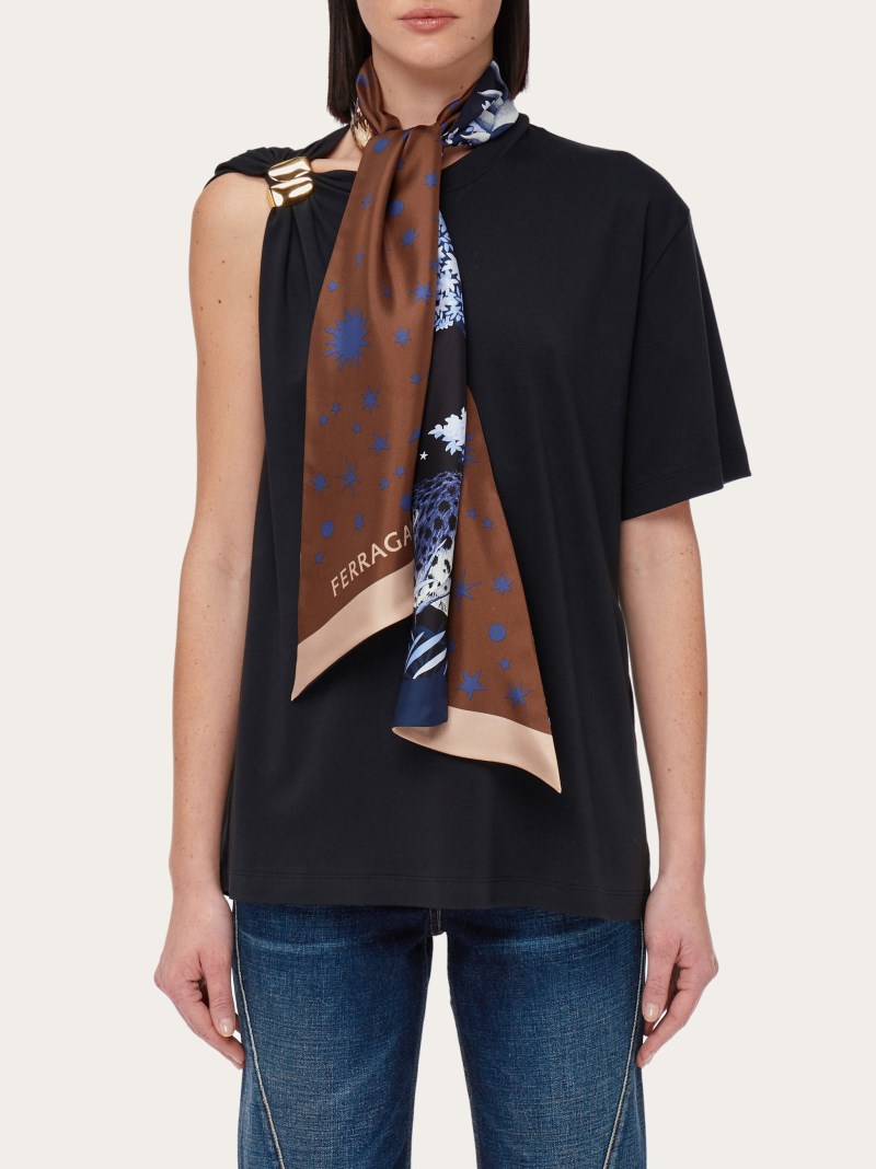 Ferragamo | Women's Day &Amp; Night Print Silk Bandeau - Blue/Black