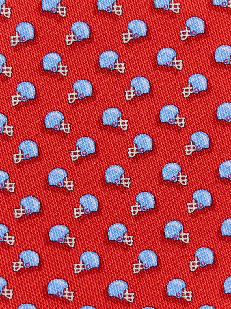 Ferragamo | Men's Football Print Silk Tie - Red