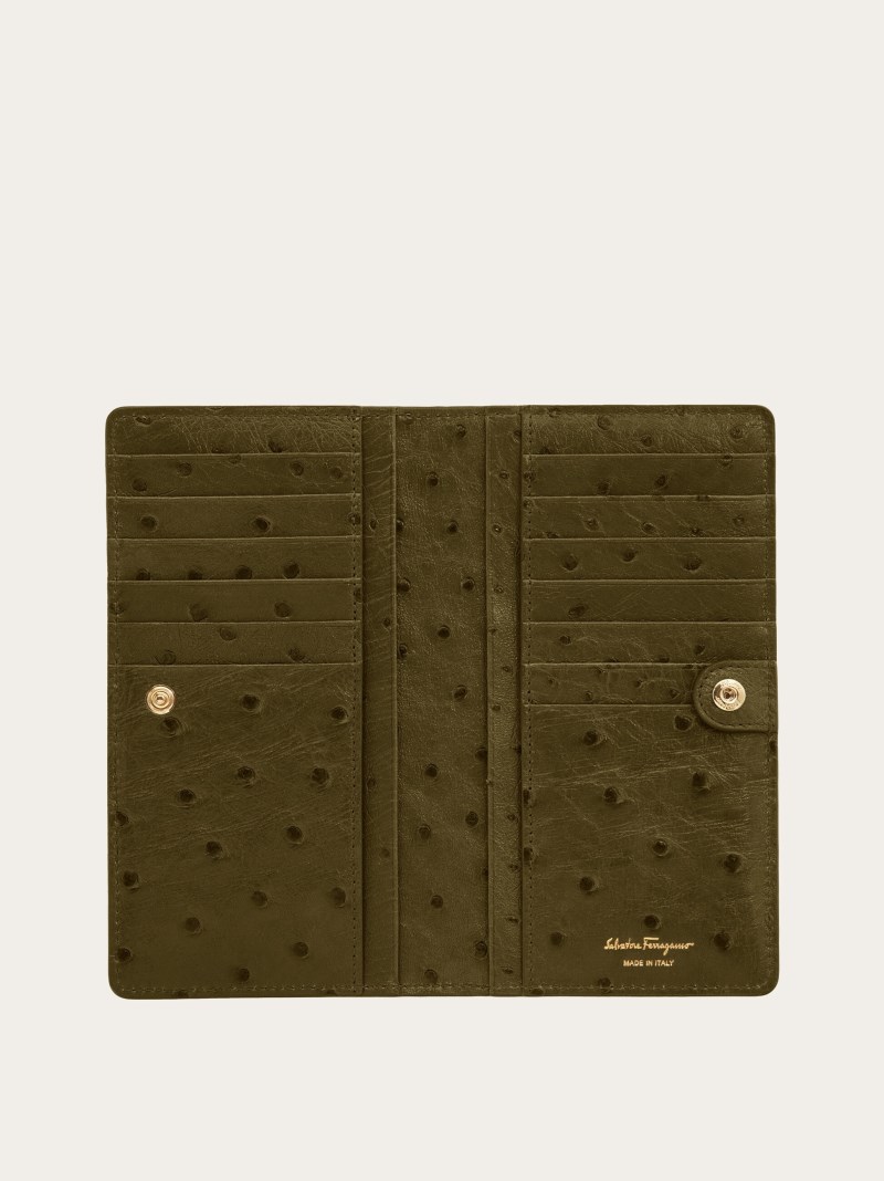 Ferragamo | Women's Gancini Continental Wallet - Olive Green