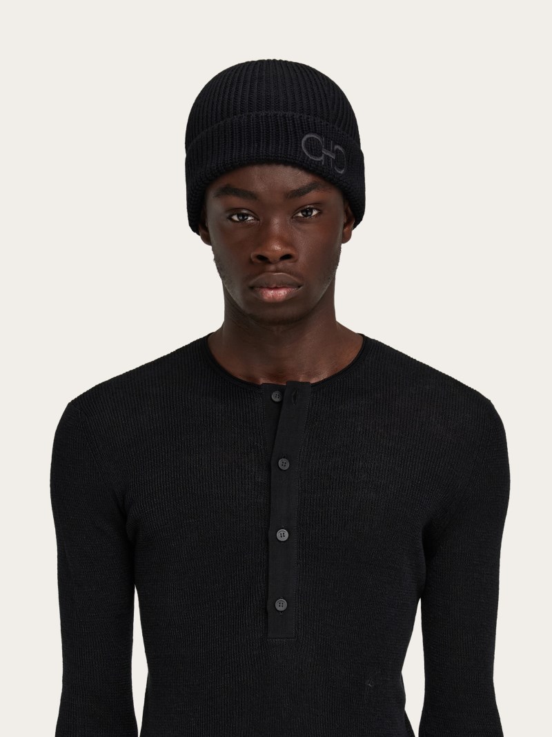 Ferragamo | Men's Wool Beanie - Black