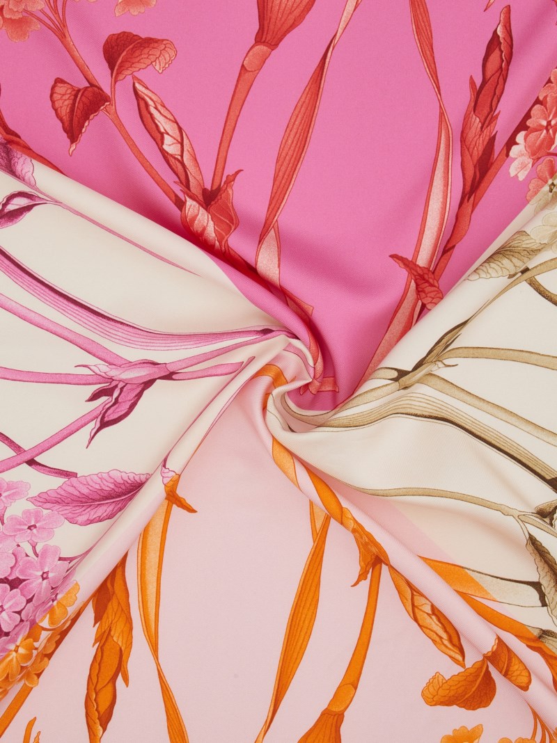 Ferragamo | Women's Hydrangea Print Silk Scarf - Cotton Candy