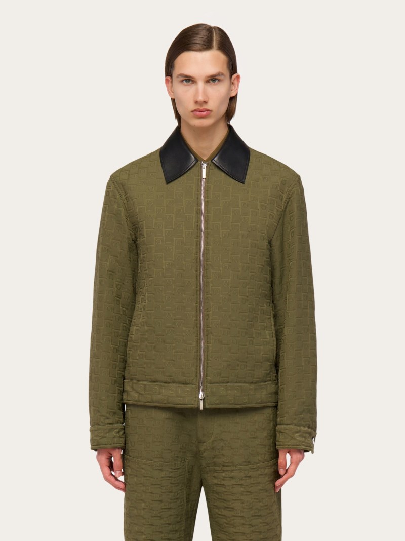 Ferragamo | Men's Monogram Blouson - Olive Green