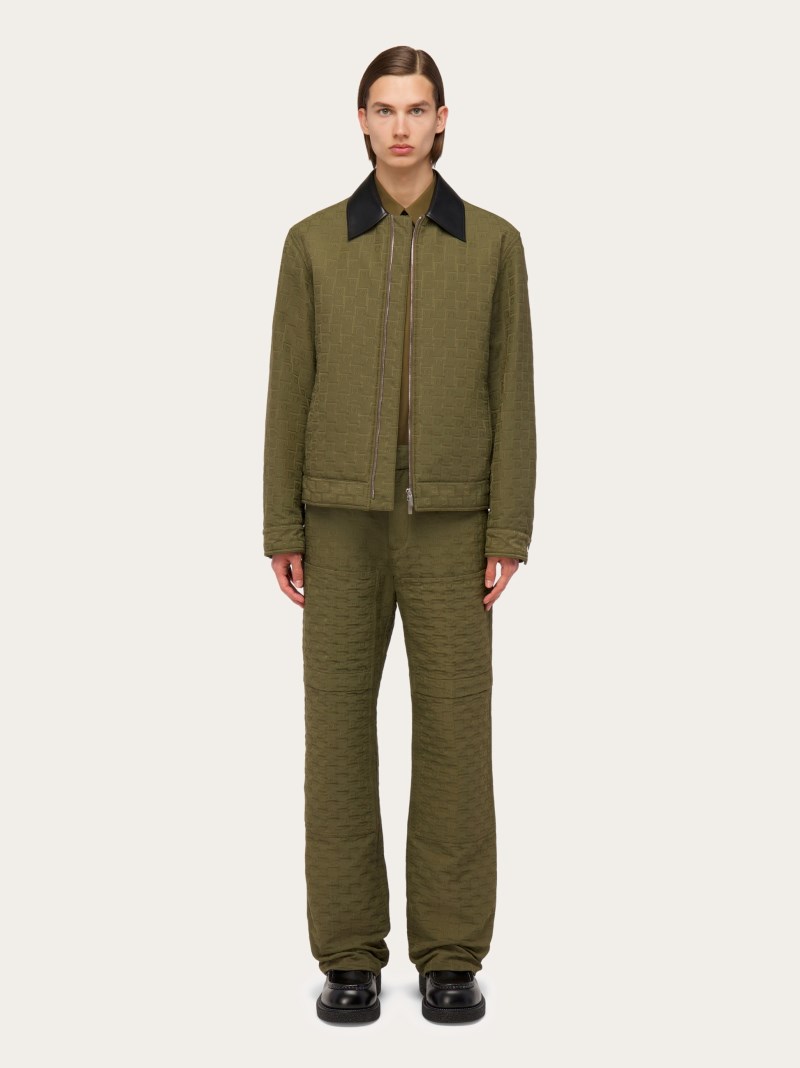Ferragamo | Men's Monogram Blouson - Olive Green
