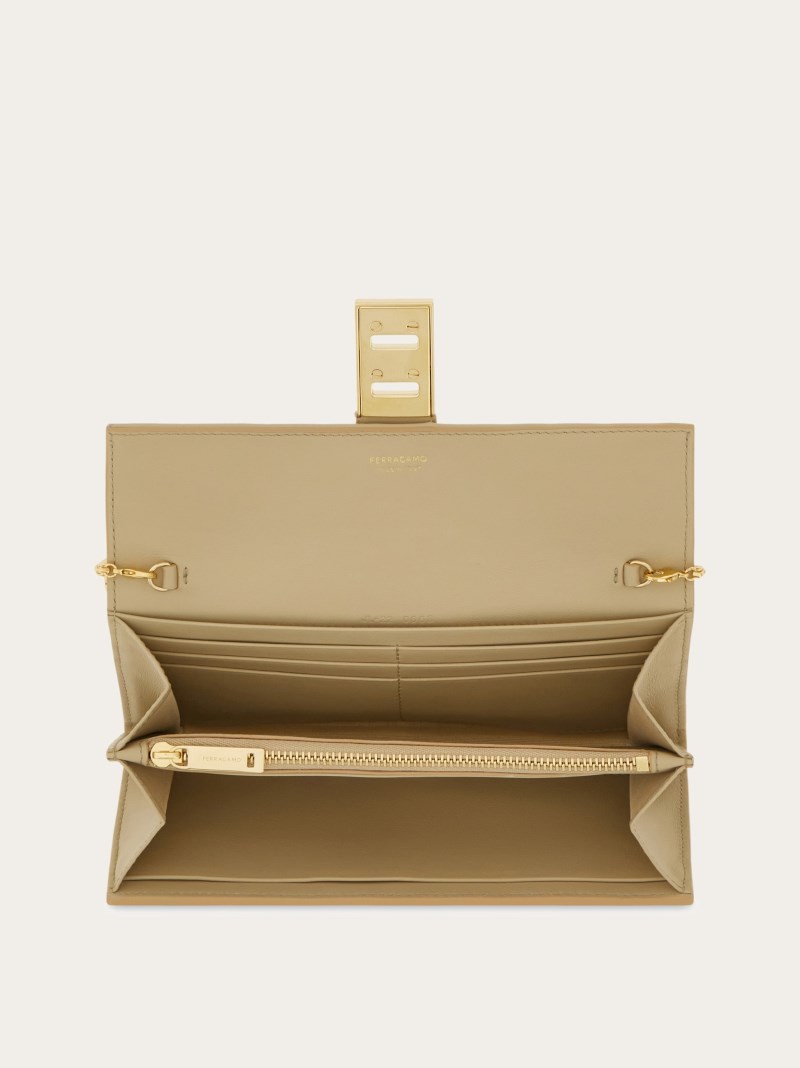 Ferragamo | Women's Hug Wallet With Chain - Stone