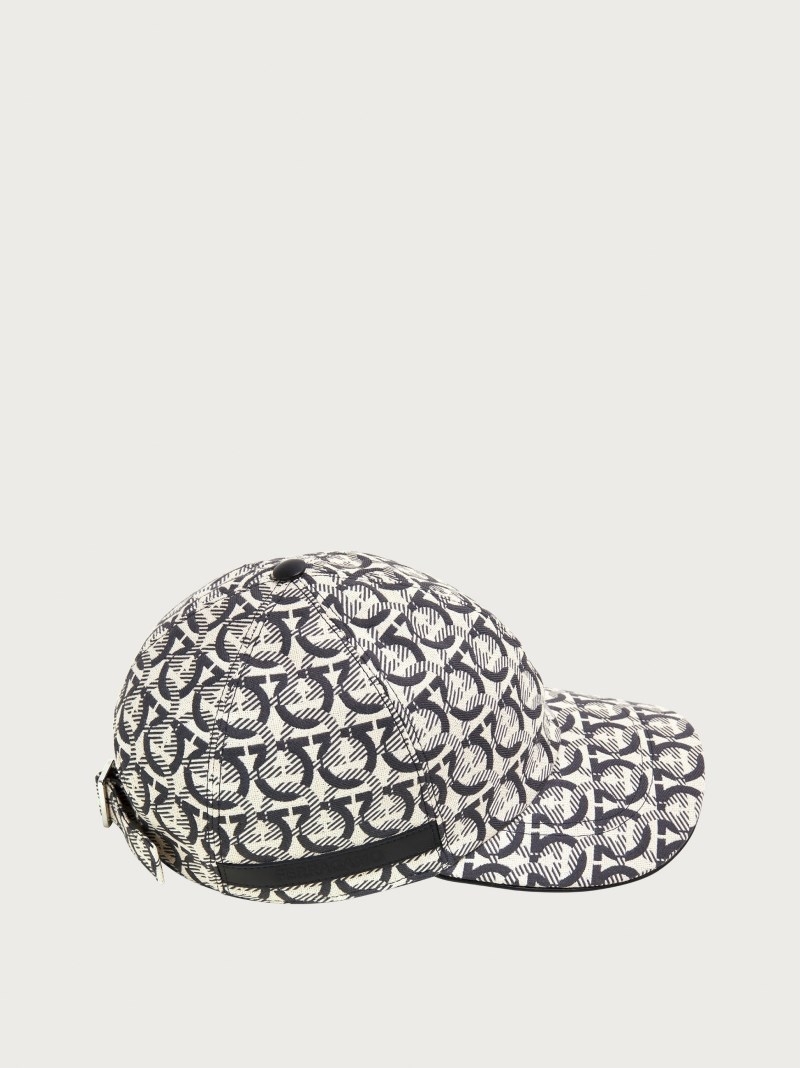 Ferragamo | Men's Gancini Baseball Cap - Beige/Black