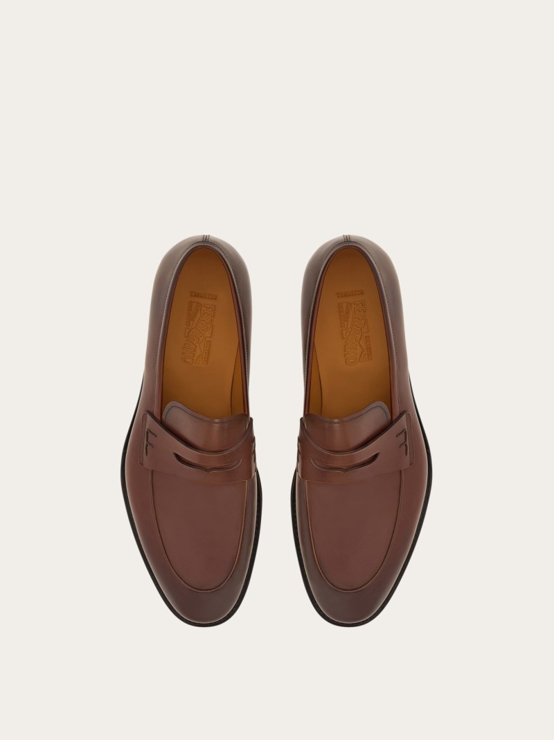 Ferragamo | Men's Tramezza Penny Loafer - Brown