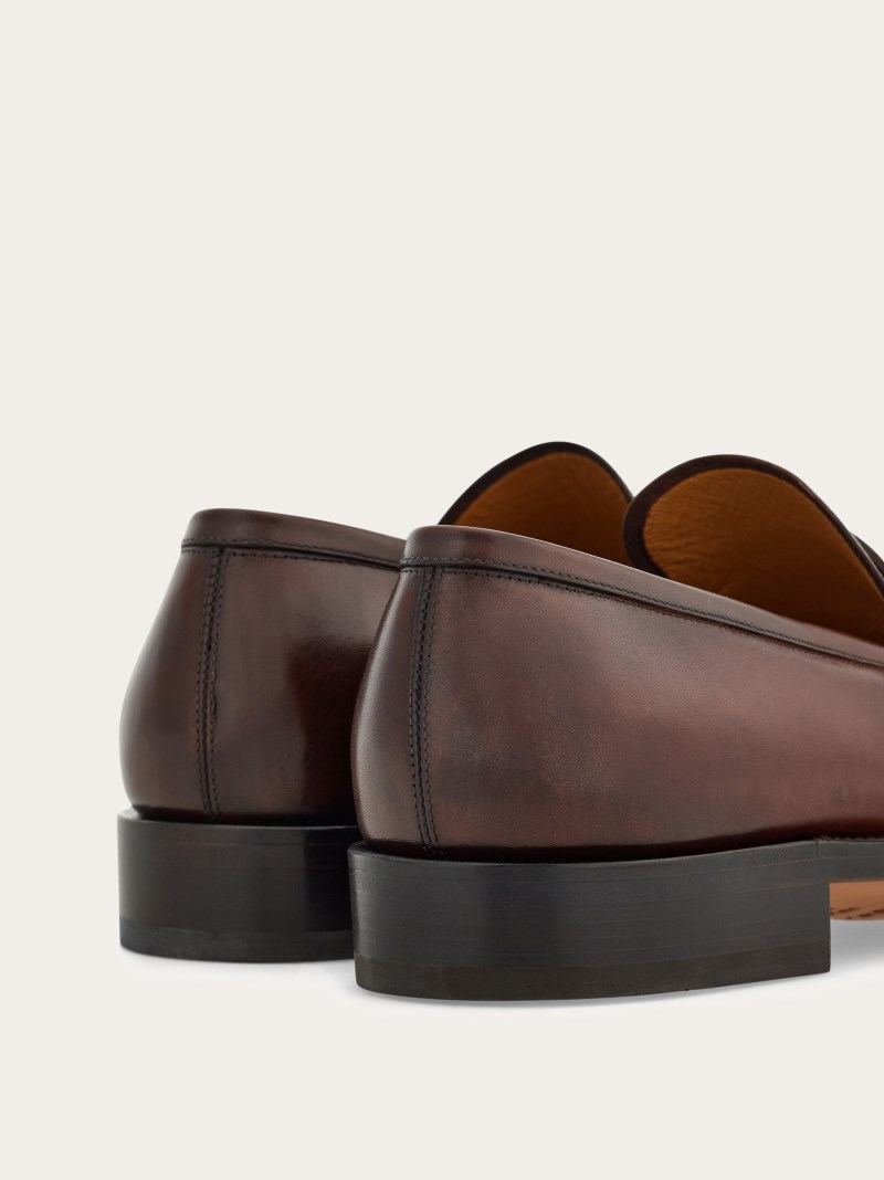 Ferragamo | Men's Tramezza Penny Loafer - Brown