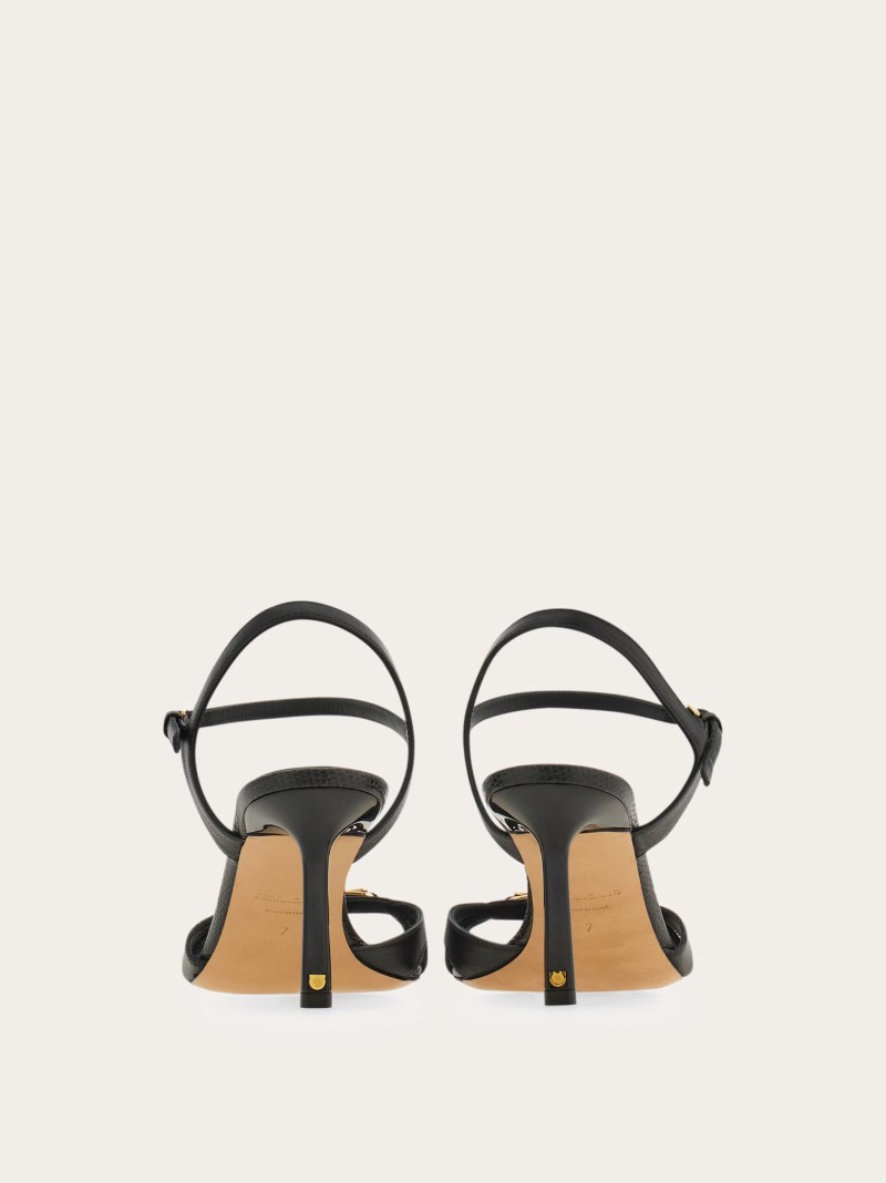 Ferragamo | Women's Strappy Sandal With New Vara Buckle - Black
