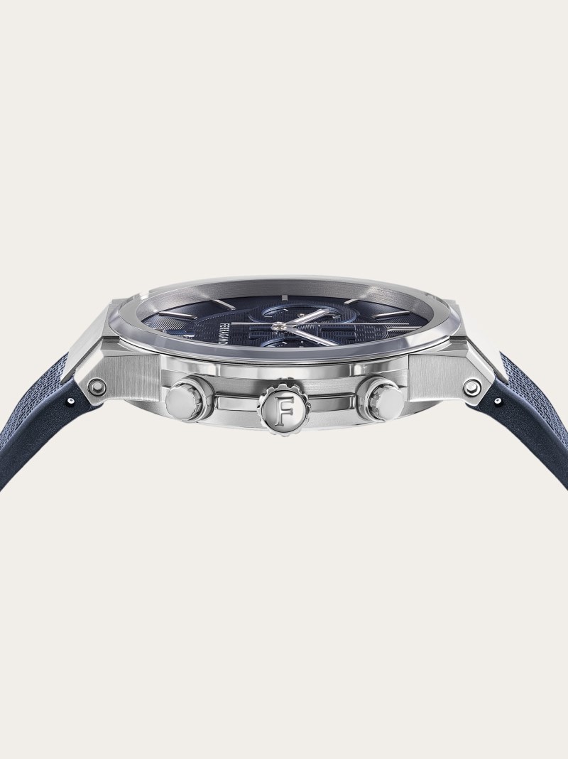 Ferragamo | Men's Sapphire Chrono Watch - Steel/Blue