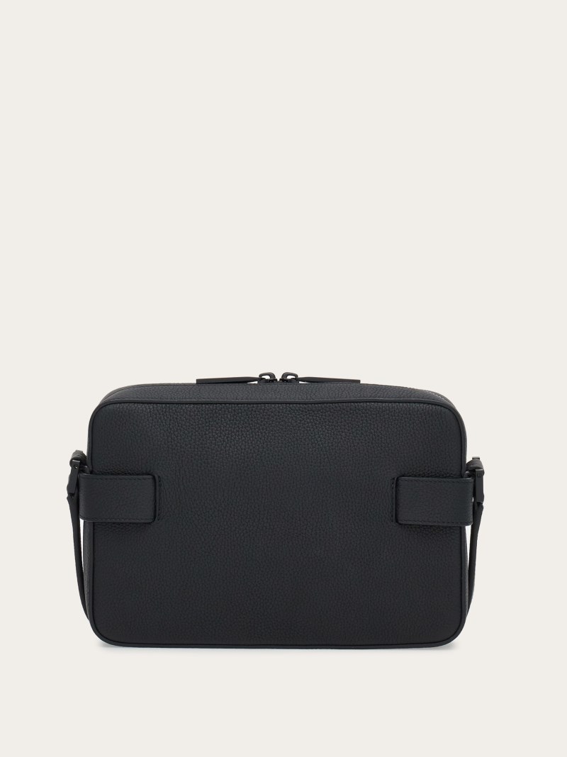 Ferragamo | Men's Shoulder Bag With Gancini Buckles - Black