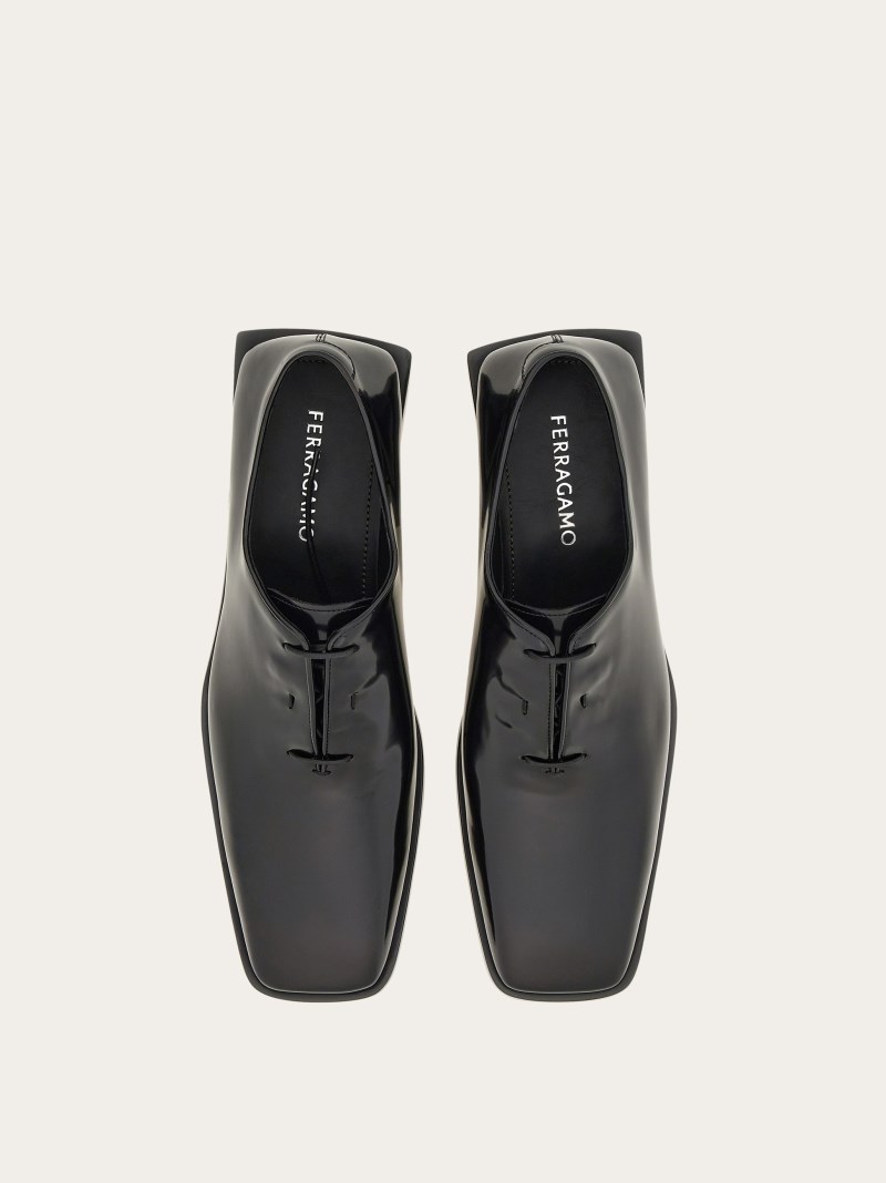 Ferragamo | Men's Oxford With Covered Lacing - Black