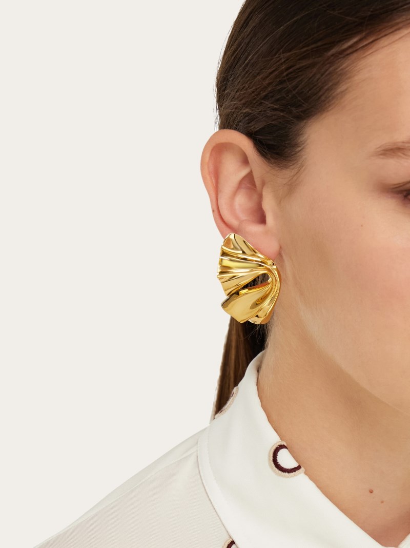 Ferragamo | Women's Draped Earrings - Antique Gold