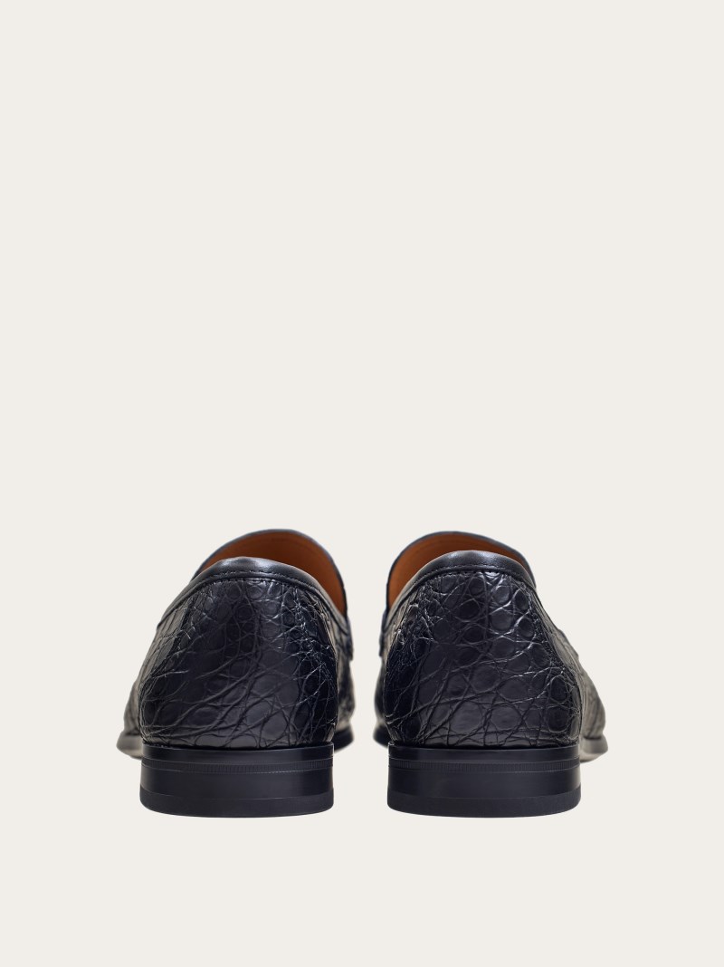 Ferragamo | Men's Moccasin With Gancini Ornament - Black
