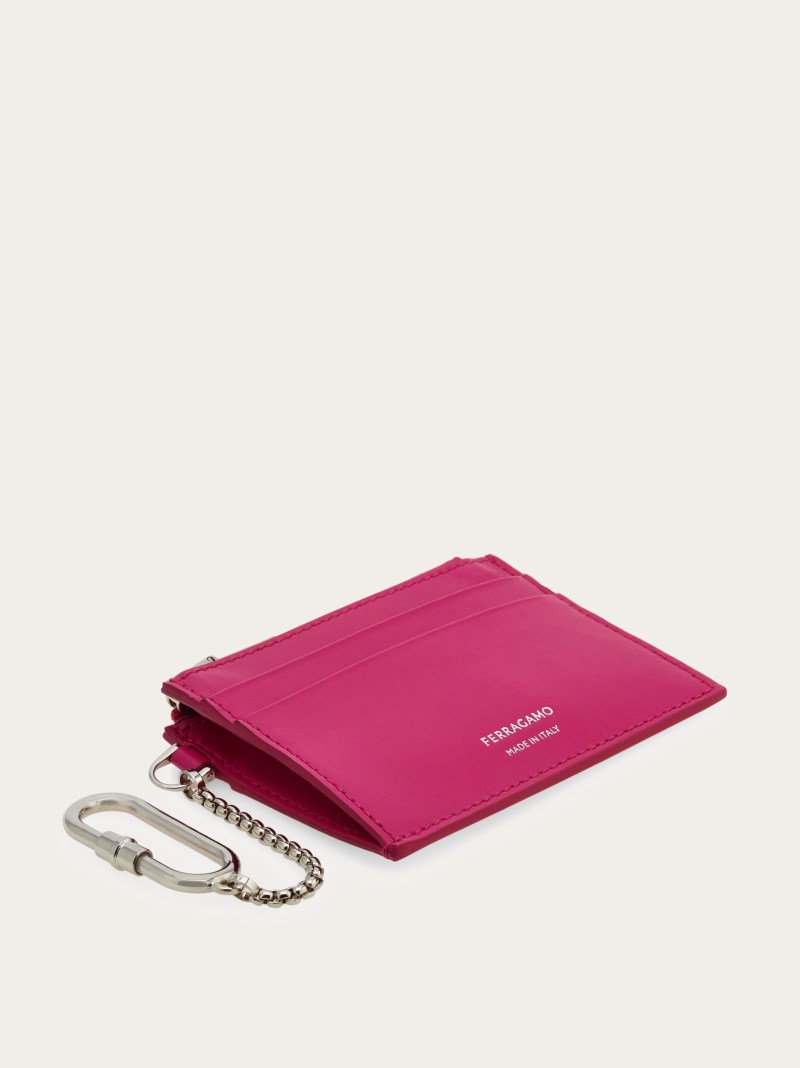 Ferragamo | Women's Card Holder With Key Holder - Cerise Pink