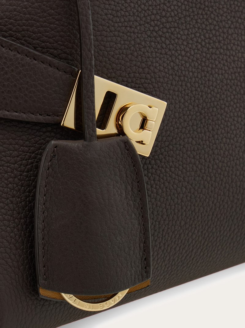 Ferragamo | Women's Hug Bicolor Handbag - Testa Di Moro/Burnt Ocher