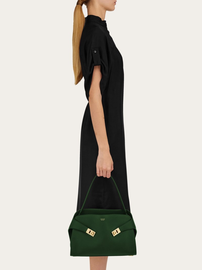 Ferragamo | Women's Hug Soft Bicolor Shoulder Bag - Forest Green