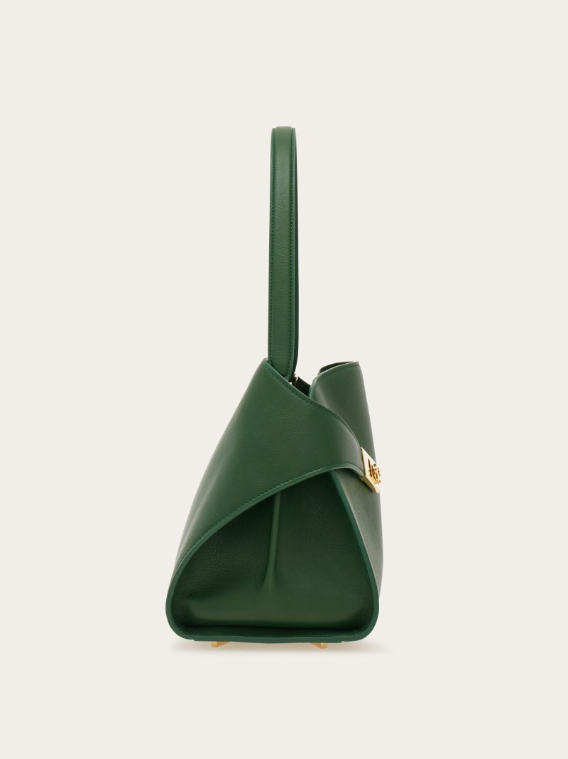 Ferragamo | Women's Hug Soft Bicolor Shoulder Bag - Forest Green