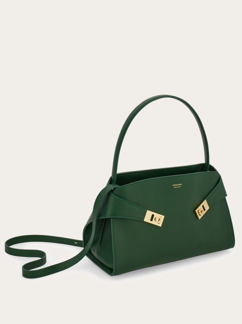 Ferragamo | Women's Hug Soft Bicolor Shoulder Bag - Forest Green