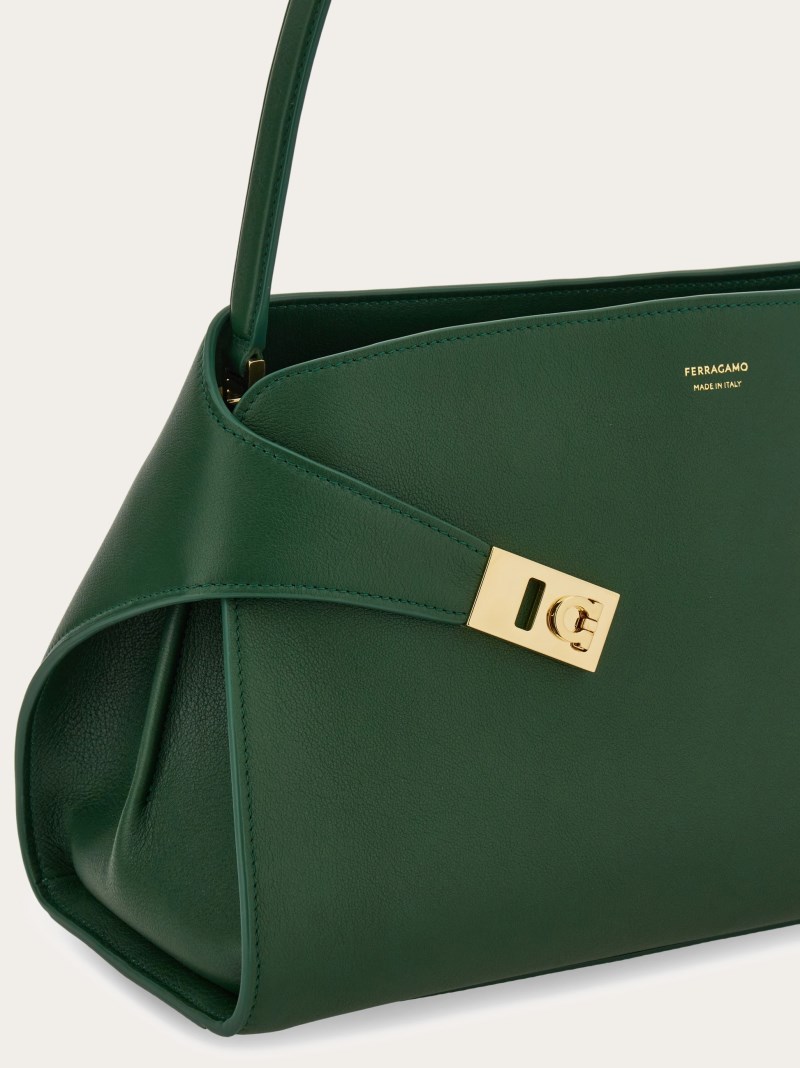 Ferragamo | Women's Hug Soft Bicolor Shoulder Bag - Forest Green