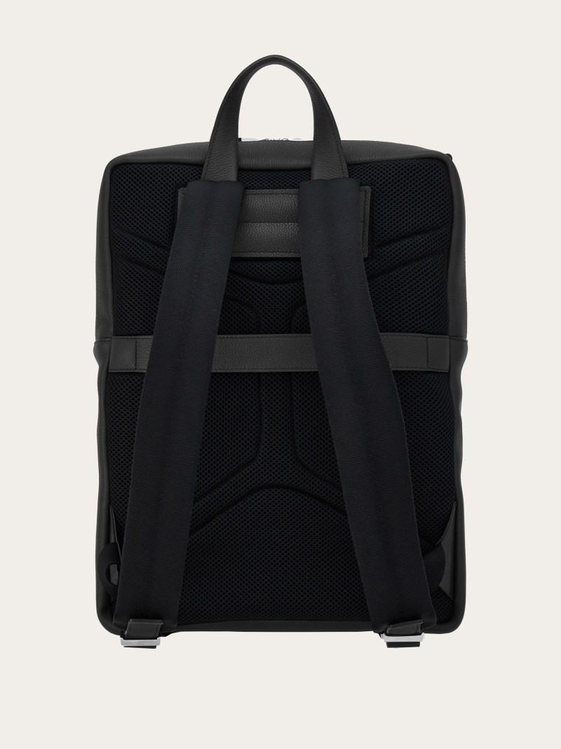 Ferragamo | Men's Embossed Gancini Backpack - Black