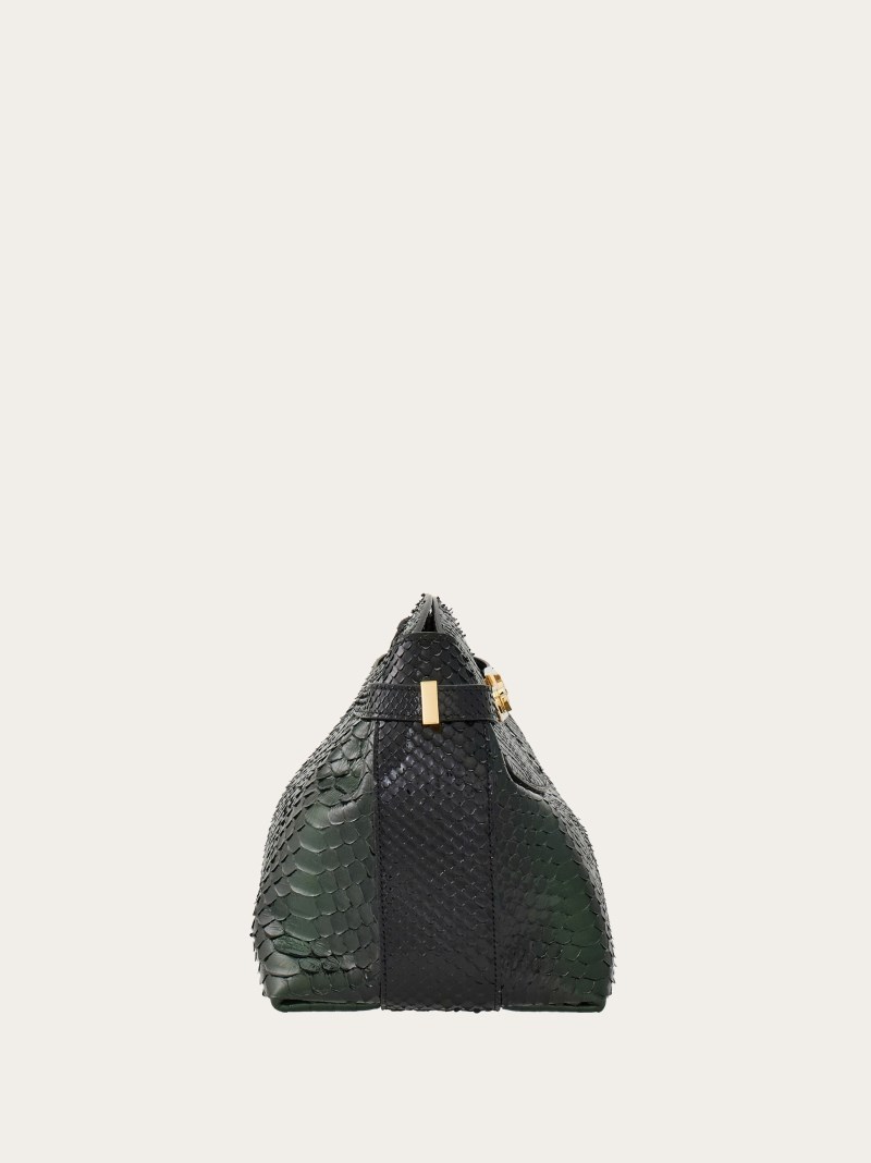 Ferragamo | Women's Hug Soft Crossbody Bag - Black/Green