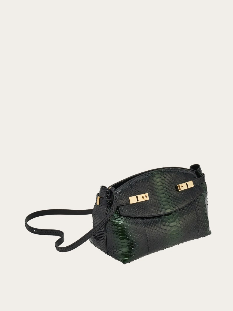 Ferragamo | Women's Hug Soft Crossbody Bag - Black/Green