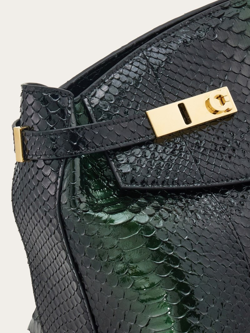 Ferragamo | Women's Hug Soft Crossbody Bag - Black/Green