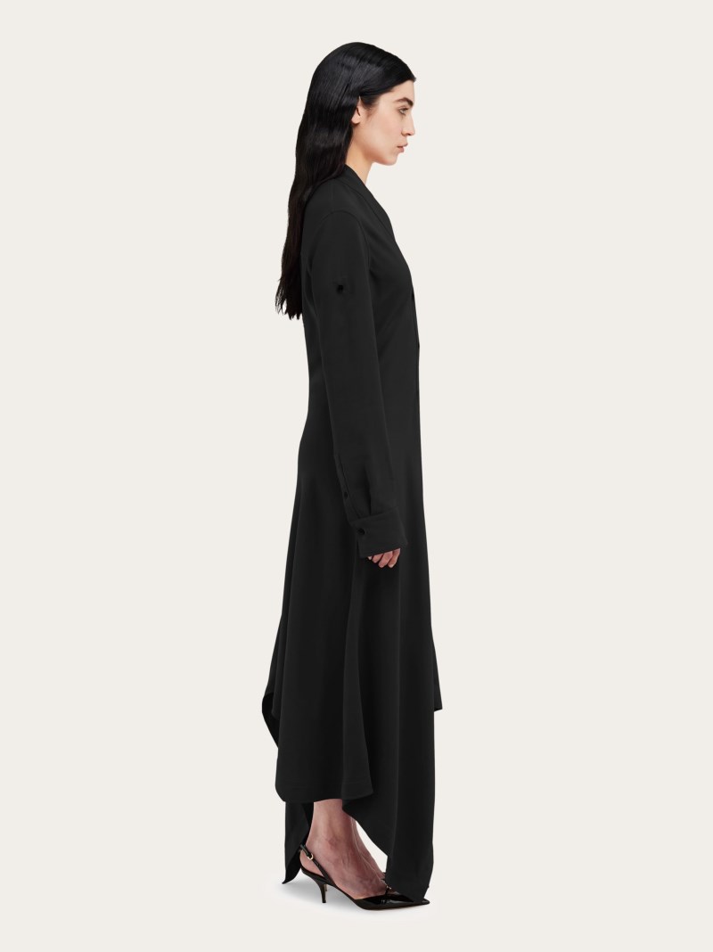Ferragamo | Women's Shirt Dress With Handkerchief Hem - Black